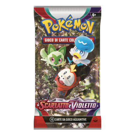 Pokémon Scarlatto e Violetto - Busta 10 Carte (Artwork Sprigatito, Fuecoco, Quaxly)