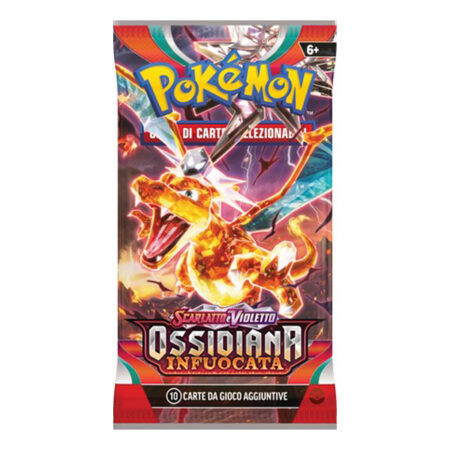 Ossidiana Infuocata - Busta 10 Carte (Artwork Charizard) - Pokémon Scarlatto e Violetto