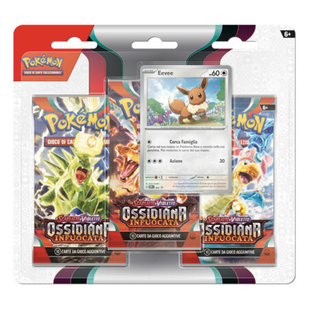 Ossidiana Infuocata Blister 3 Buste Eevee - Pokémon Scarlatto e Violetto