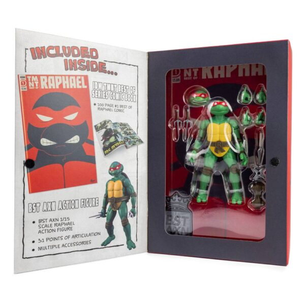 Teenage Mutant Ninja Turtles - Raffaello / Raphael - Comic Book + Action Figure 13 cm - BST AXN x IDW Publishing