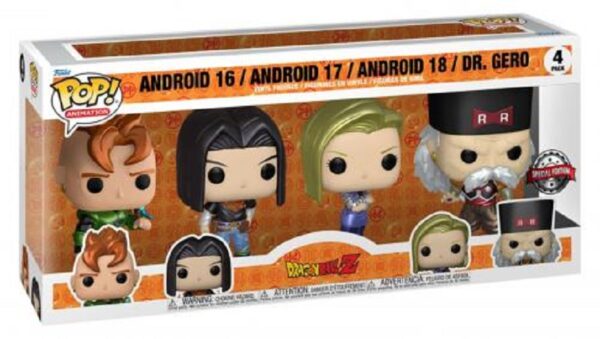 Dragon Ball Z - Android 16 / 17 / 18 / Dr. Gero - Funko POP! 4 Pack - Special Edition - Animation