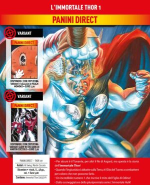 L'Immortale Thor 1 - Variant Glow in the Dark Martin Coccolo - Thor 291 - Panini Comics - Italiano