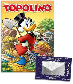 Topolino - Supertopolino 3542 + Francobollo in Metallo di Steamboat Willie - Panini Comics - Italiano