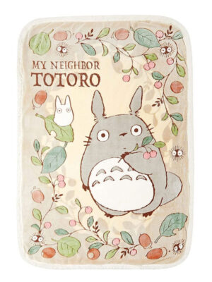 Coperta in Pile - Studio Ghibli - Il Mio Vicino Totoro - Rosa Canina e Nocciole 100 x 140 cm
