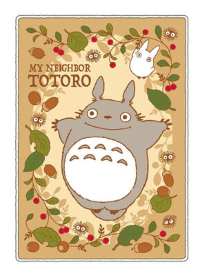 Coperta in Pile - Studio Ghibli - Il Mio Vicino Totoro - Rosa Canina e Nocciole 200 x 140 cm