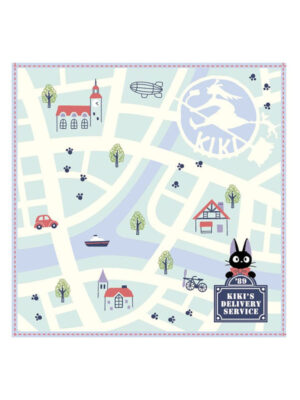 Mini asciugamano - Studio Ghibli - Kiki's Delivery Service - Mappa della città 25 x 25 cm