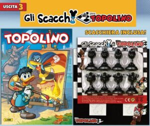 Topolino - Supertopolino 3489 + Gli Scacchi di Topolino - Scacchiera e Pedine Nere - Panini Comics - Italiano