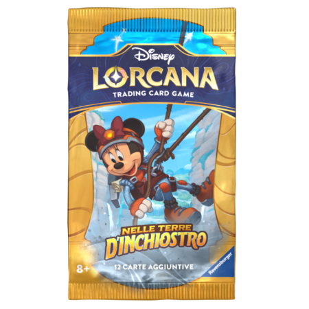Disney Lorcana - Bustina 12 Carte - 12 Cards Pack - Nelle Terre d'Inchiostro - Into the Inklands - Artwork Topolino - Inglese