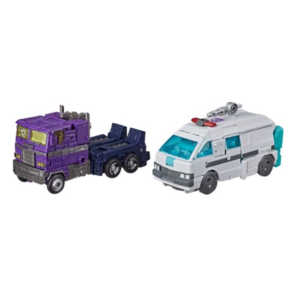 Transformers Generations Selects Action Figure 2-Pack Shattered Glass Optimus Prime (Leader Class) e Ratchet (Deluxe Class)