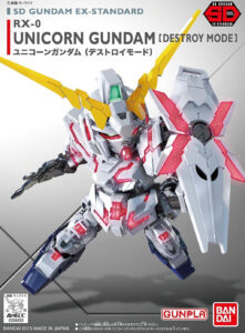 Bandai Model Kit Gunpla – Unicorn Gundam Destroy Mode – Sd Gundam Ex Standard 005 – RX-0 news
