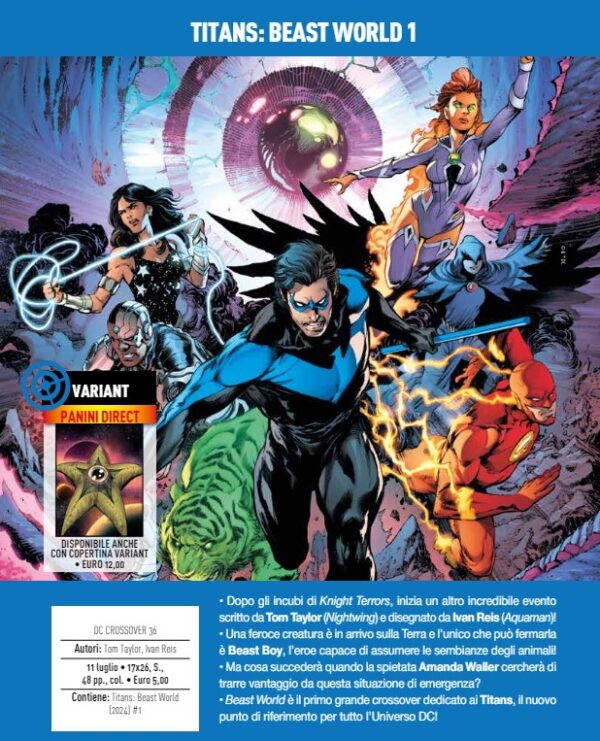 Titans - Beast World 1 - Variant - DC Crossover 36 - Panini Comics - Italiano