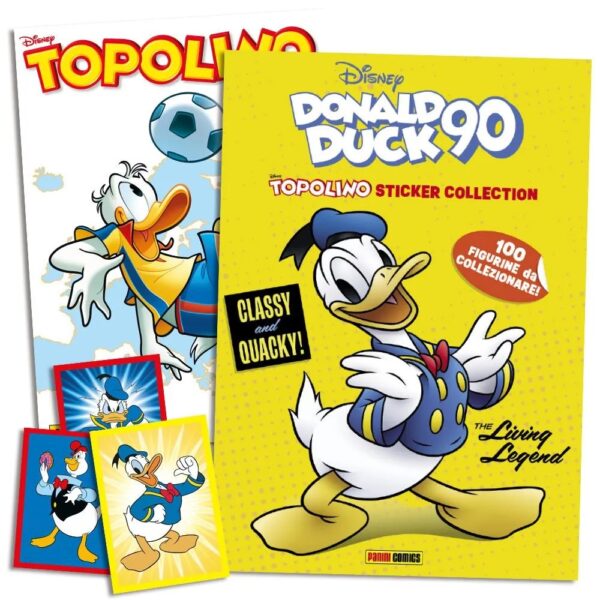 Topolino - Supertopolino 3577 + Album Donald Duck 90 Topolino Sticker Collection + 4 Bustine - Panini Comics - Italiano