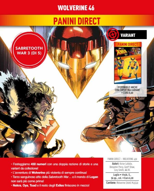 Wolverine 46 (450) - Variant - Panini Comics - Italiano