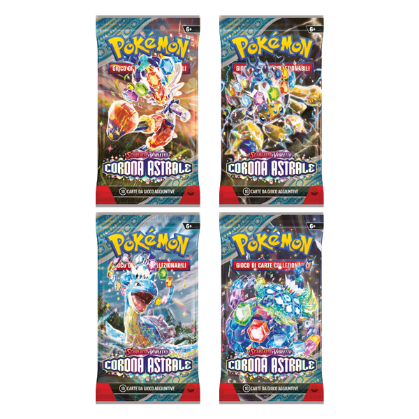 Immagine di Corona Astrale – 4 Buste Artwork Set – Pokémon Scarlatto e Violetto – Italiano