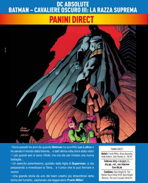 Batman - Cavaliere Oscuro III: La Razza Suprema - DC Absolute - Panini Comics - Italiano