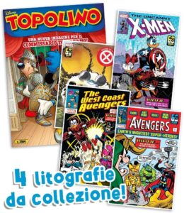 Topolino – Supertopolino 3594 + Litografie Marvel 1-4 di 12 – Panini Comics – Italiano disney